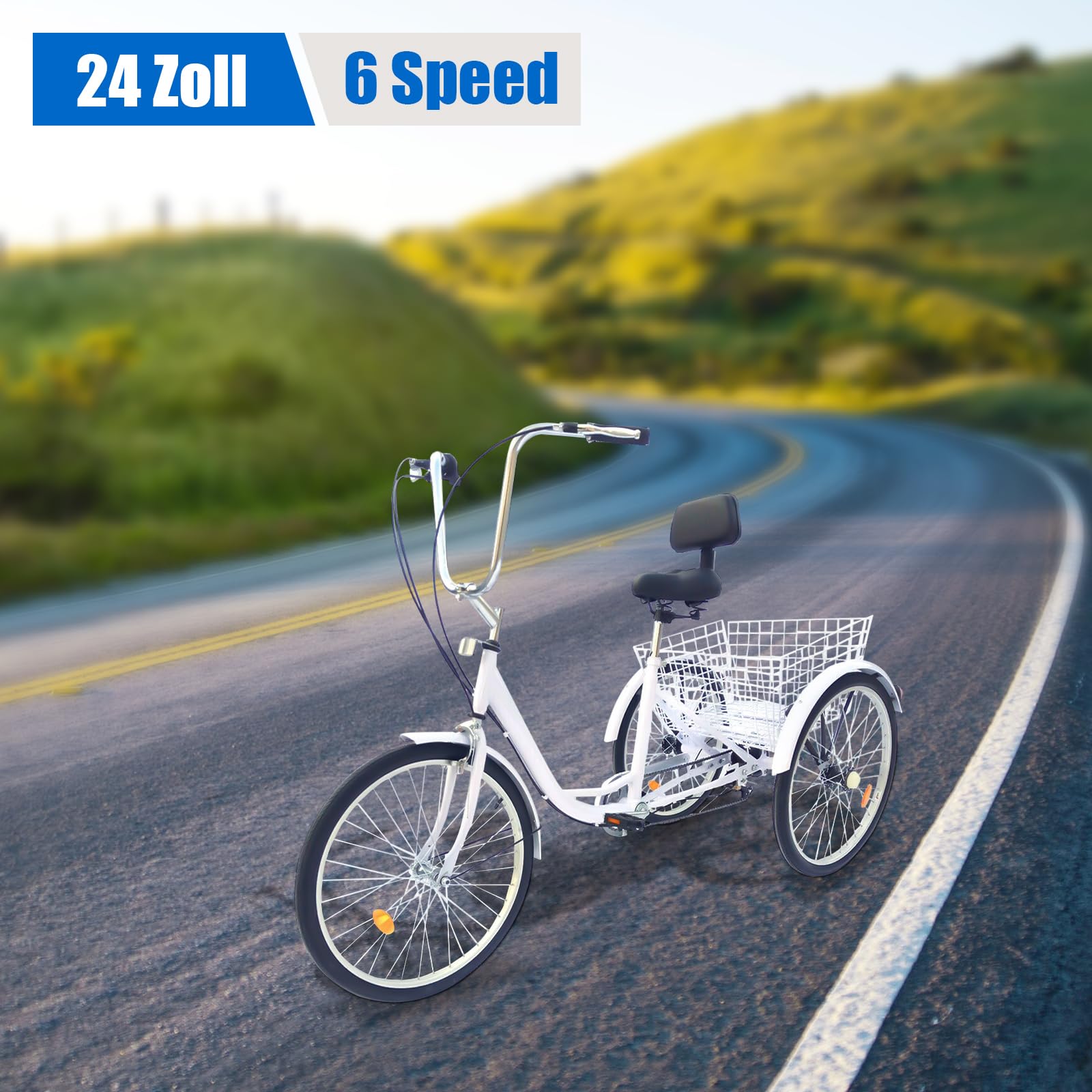 Wheel Bikes For Adults 20″ Adult Tricycle Single Speed Wheel