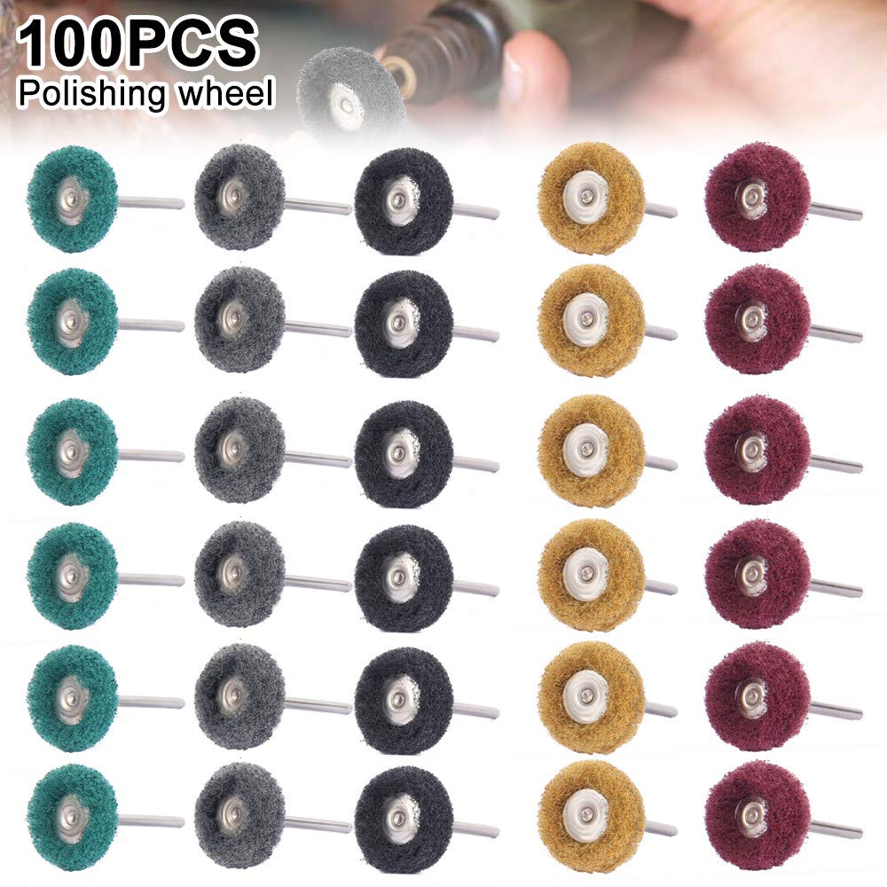 Filc do tarczy polerskiej 100 szt. Kółka ścierne Mini szczotka podkładka do szorowania Koło ścierne szlifowanie głowica szlifierska 25mm szczotka do polerowania