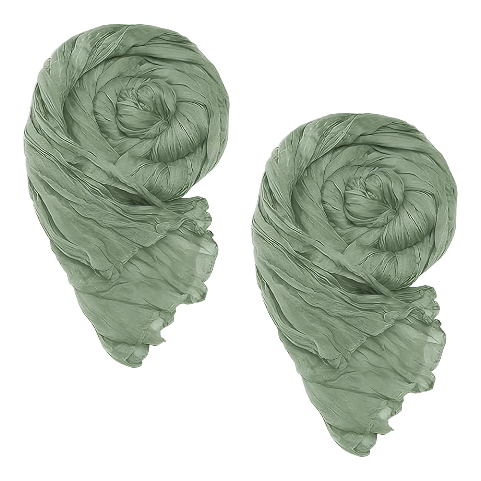 Sage Green Table Runner 2 PCS Cheese Cloth Table Runner Easy to Clean Reusable Suitable for Festivals Events Weddings Bridal Showers Birthday Parties Tabletop Decorations (90x180cm)