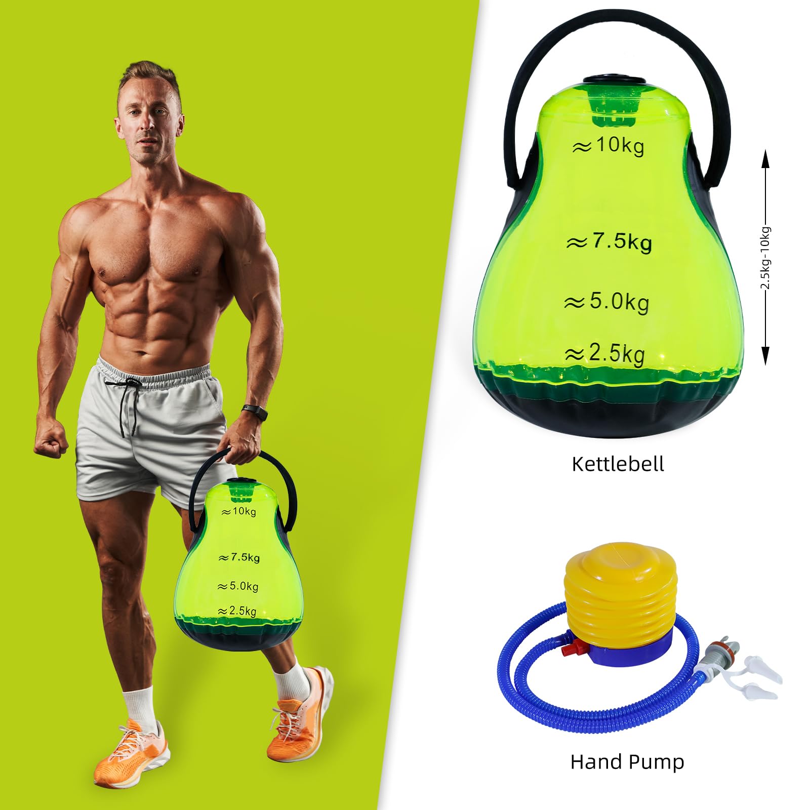 CCLIFE 5-13 kg De Pesas Rusas Ajustables Herramienta De Entrenamiento De Sentadillas Para Esculpir Glúteos Fitness En Casa Pesas Rusas Pportátiles Llenas De Agua Aptas Para Hombres y Mujeres