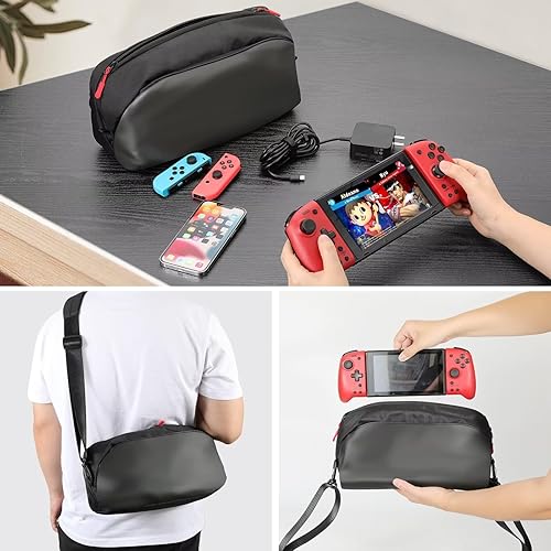 Miniatura 7 de Gepicest Carrying Case for Steam Deck Rog Ally Switch Hori Split Pad Pro Handheld Console Accessories Dock Station AC Charger Soft Sling Shoulder
