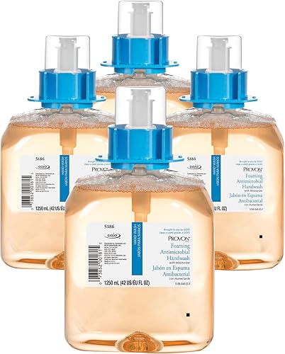 GOJO PROVON - Jabón de espuma hidratante antimicrobiana para lavar las manos, aroma a frutas, 1.25 L, caja de 4 botellas