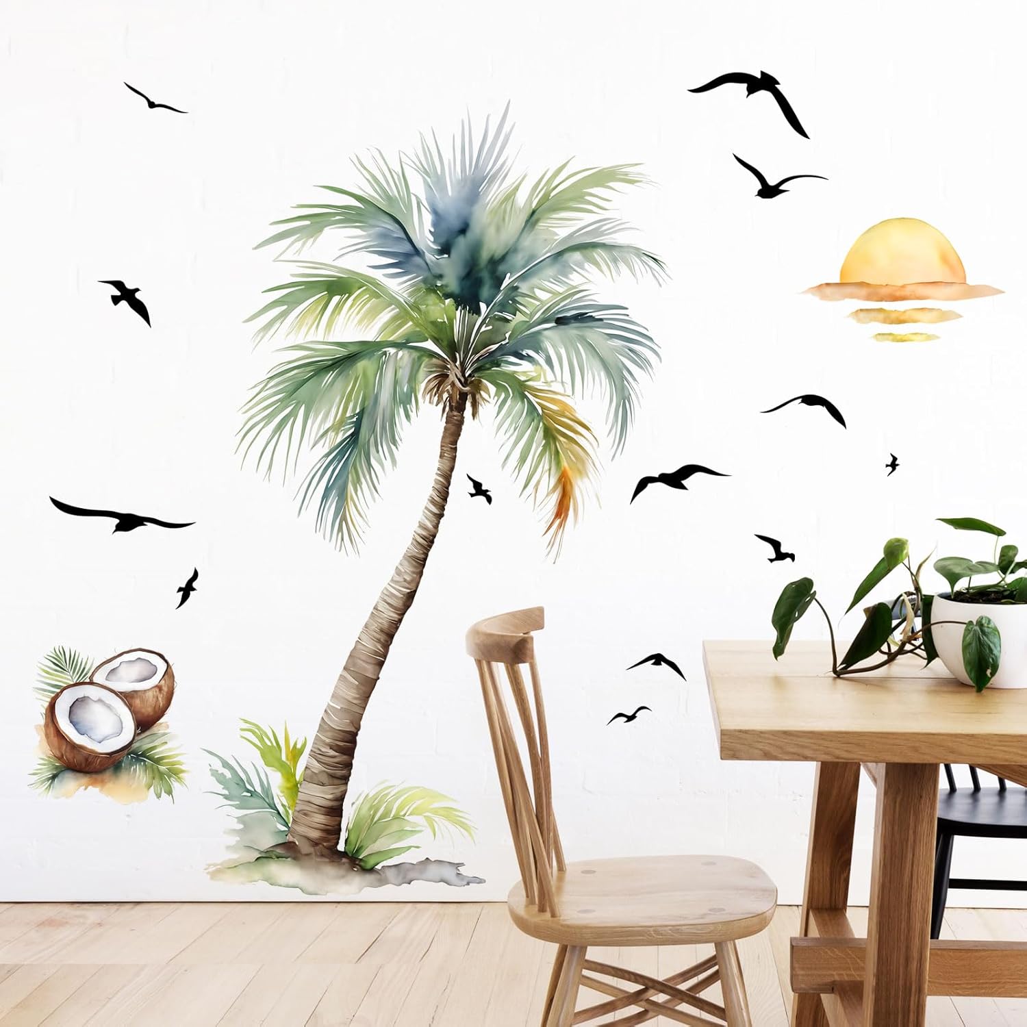 Supzone Palm Tree Wall Stickers Tropical Spring Summer Plant Sunset Boho Beach Wall Decals Peel and Stick Wall Art Decor for Baby Nursery Classroom Living Room Bedroom Office Gifts for Mom 7 71 gYIQfdNL. AC SL1500