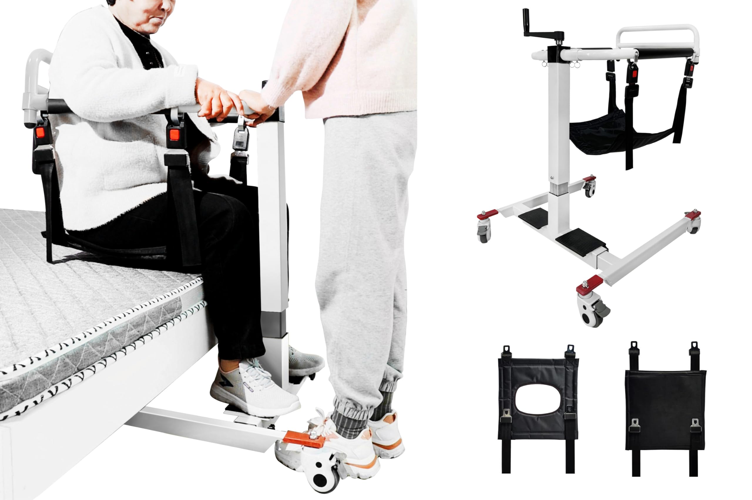 Elevador de Pacientes, Silla de Ruedas de Transferencia de Elevación del Paciente, Silla de Transferencia 4 en 1, Silla de Transporte para Ancianos, Silla de Ruedas de Enfermería
