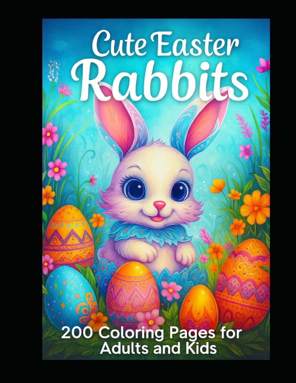 Cute Easter Rabbits: 200 Coloring Pages For Adults and Kids