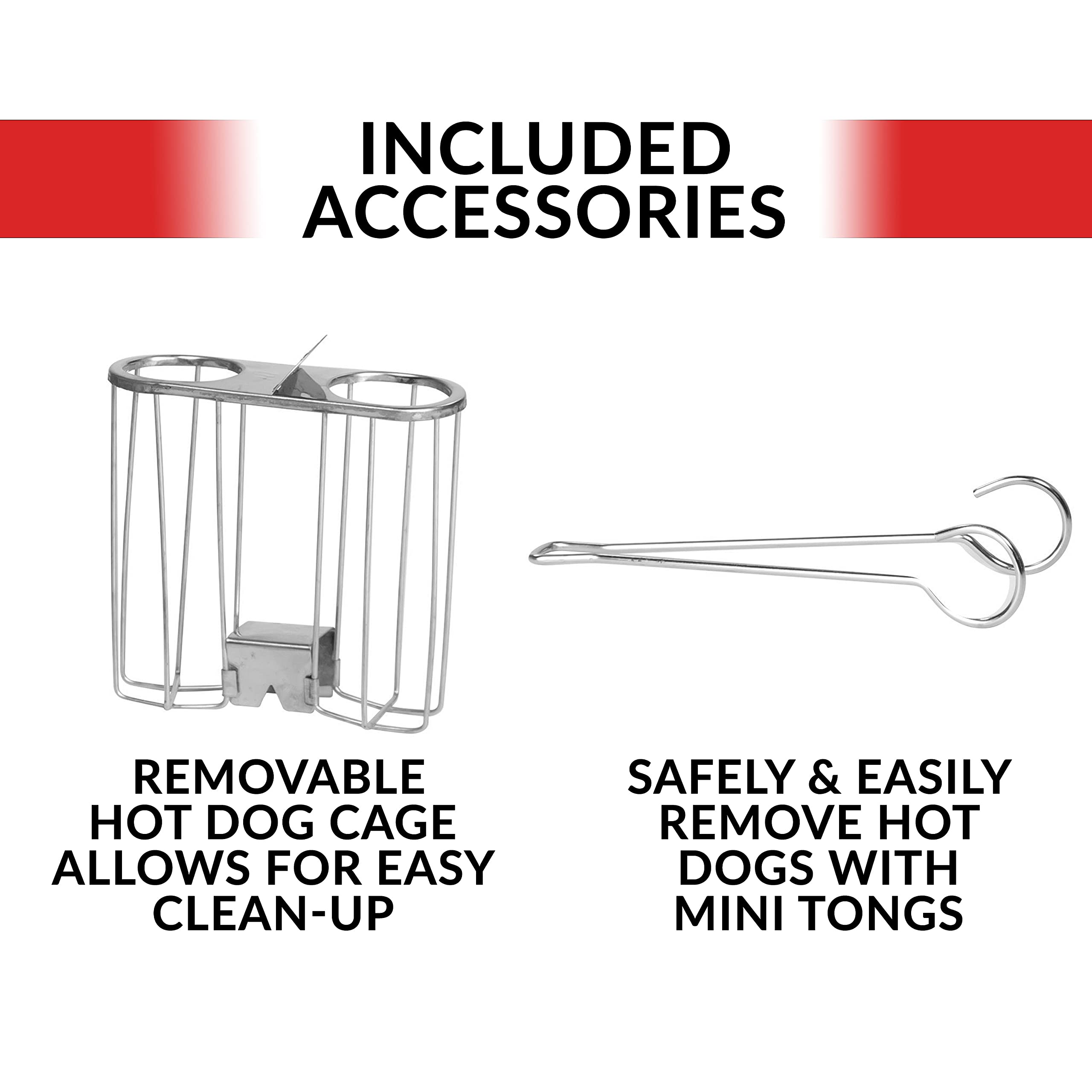 Buy Nostalgia 2 Slot Hot Dog and Bun Toaster with Mini Tongs, Hot Dog Toaster Works with Chicken