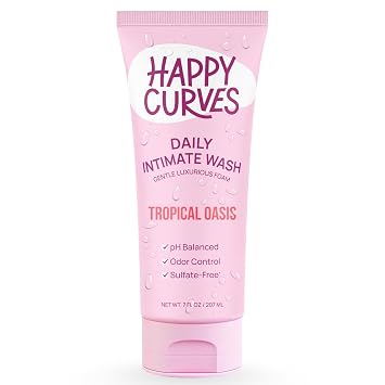 HAPPY CURVES Feminine Wash - pH Balanced Cleanser with Aloe & Vitamin E - Intimate Care for Women - Odor Control, Gentle Daily Vaginal Wash for Sensitive Skin 7 Fl Oz Pack of 1, Tropical Oasis
