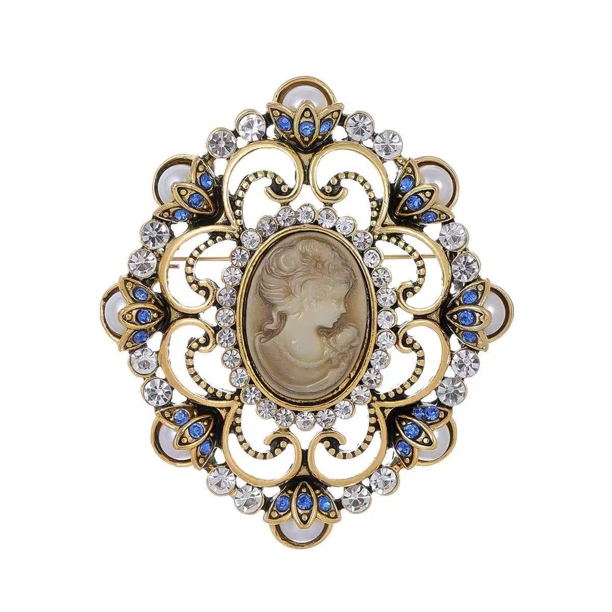 Kamee Lady Göttin Brosche Königin Cameo Anstecknadel Broschen Und Anstecknadeln,Modeschmuck Für Frauen