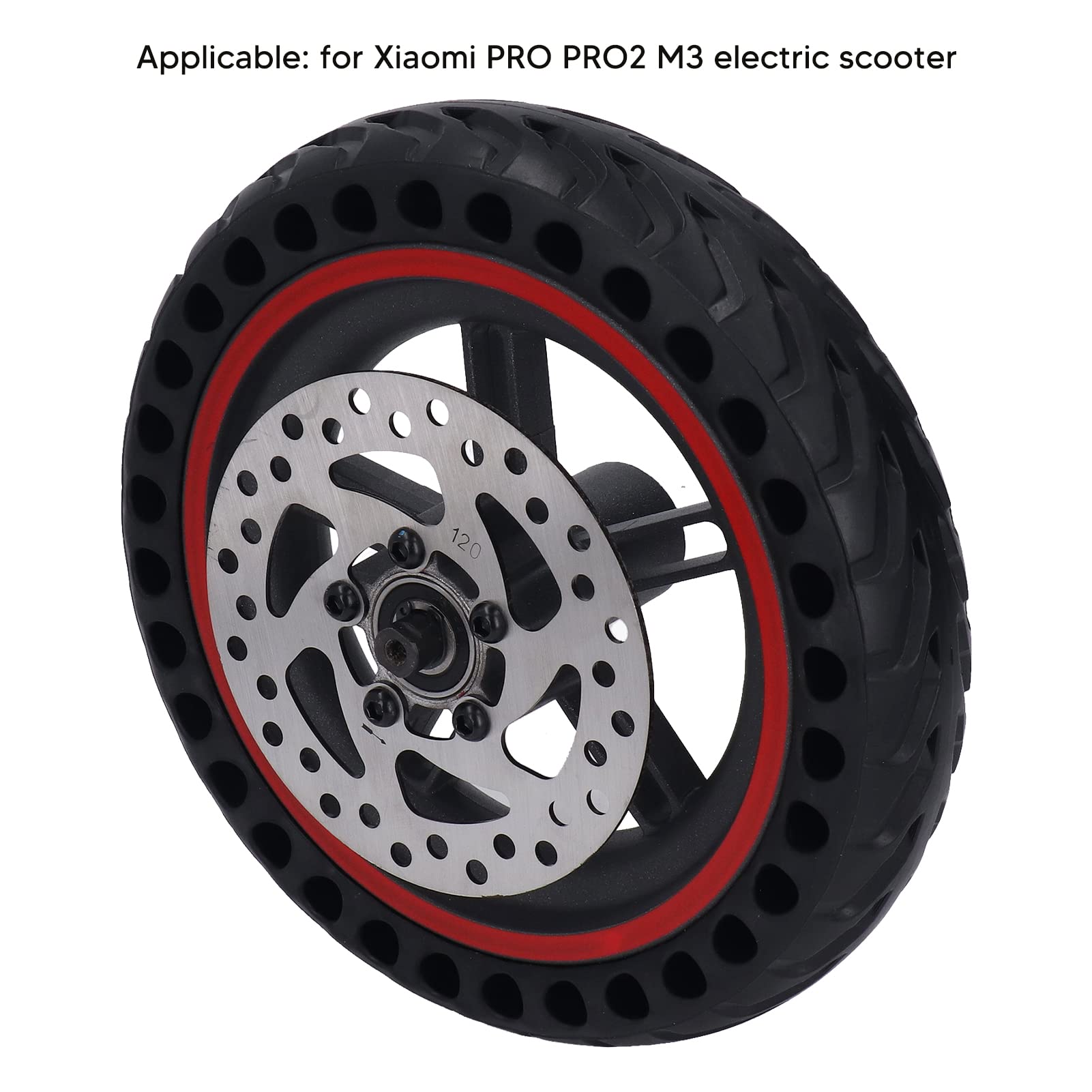 Electric Scooter Rear Wheel,High Strength Electric Scooter Replacement Cellular Tire with 120mm Disc Brake for PRO PRO2 M3