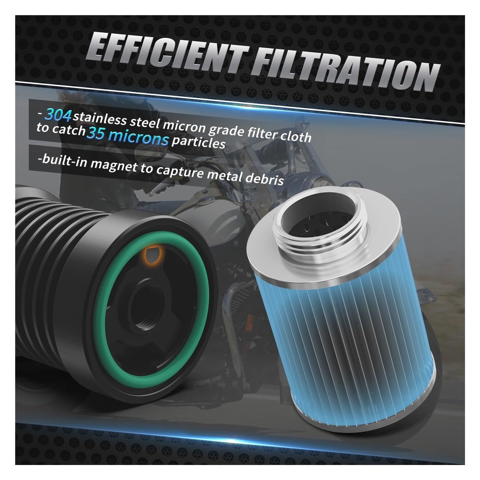 Filtro Aire Motocicleta Kit De Filtro De Aceite Reutilizable para Har&Ley Street Glide Special FLHXS Tri Ultra FLHTCUTG 2017-2024 Road King FLHRXS 2017-2023