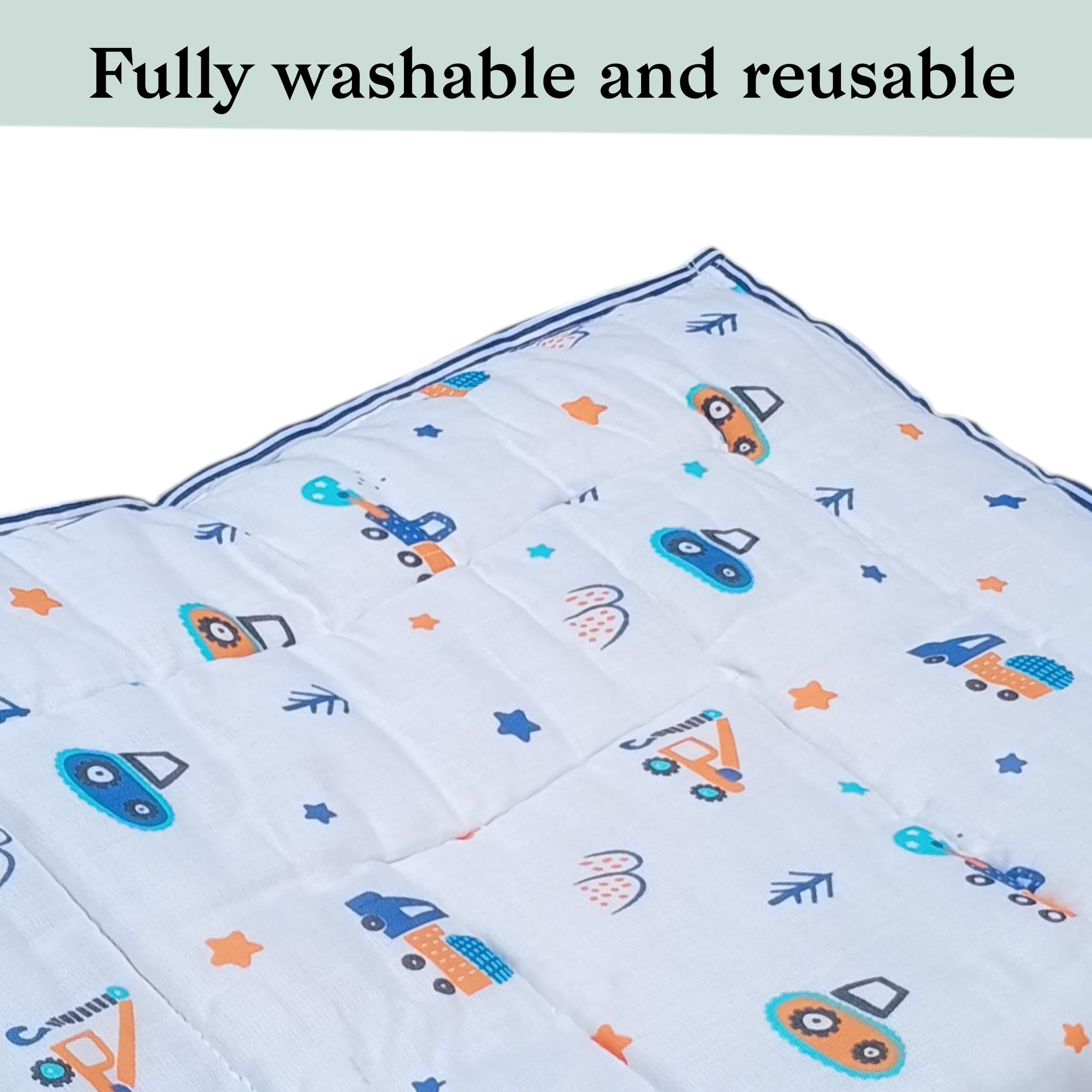 Fabrify New Born Baby Muslin Cotton Super Soft Mattress Bed Spread, Godadi, Quilt, Mattress, Baby Patter for Sleep | Bed 1 nos 1