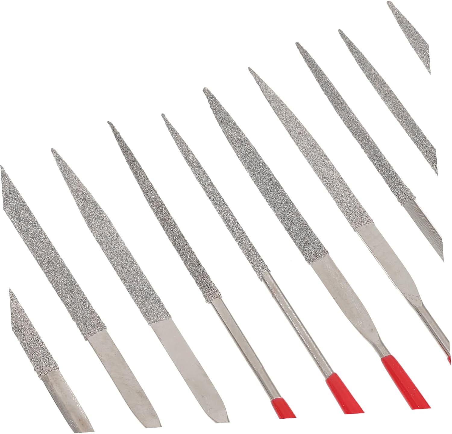 DOITOOL 10pcs Diamond Needle File Set Rasp Files for Shaping Durable Steel Construction for Woodworking Jewelry and Precision Applications