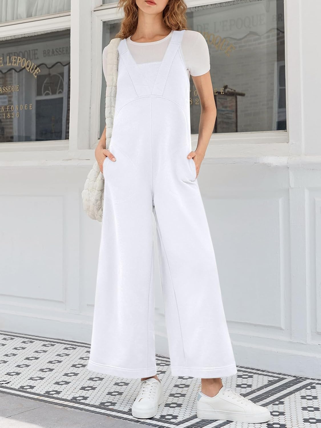 Cicy Bell Women's Casual Loose Overalls Jumpsuits One Piece Sleeveless Tank Tops Wide Leg Long Pant Rompers With Pockets - Image 4