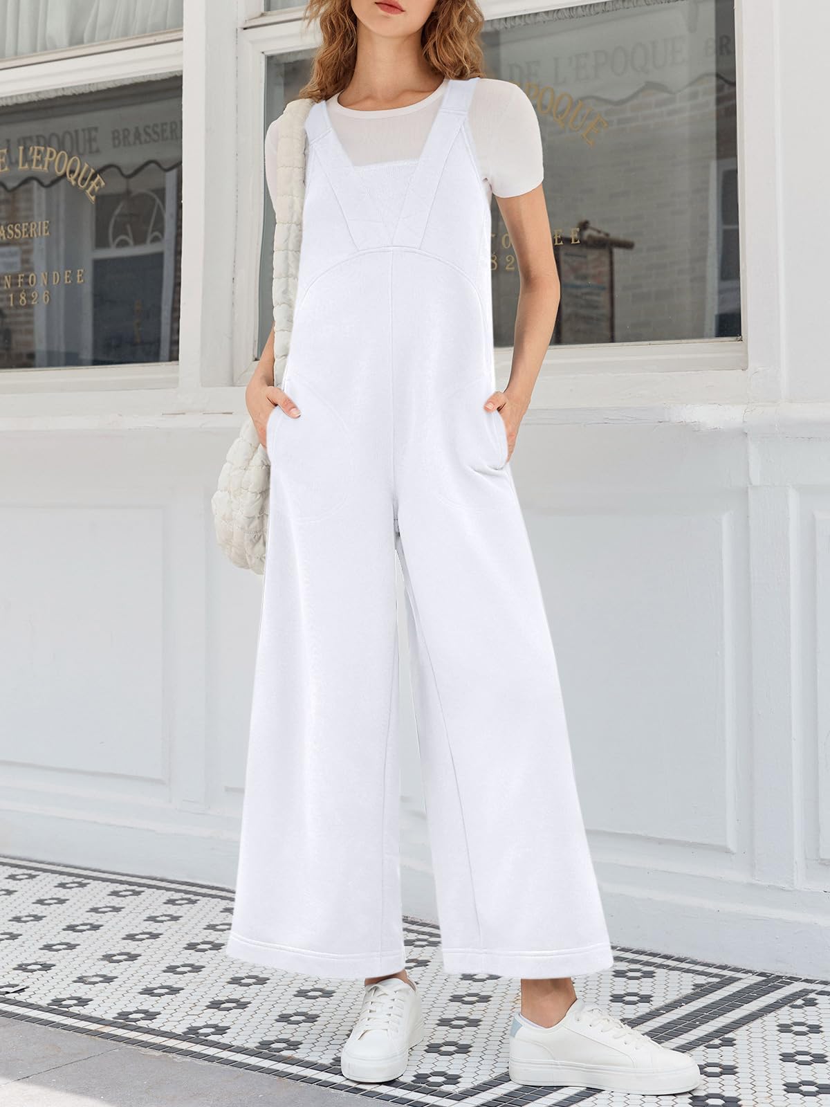 Cicy Bell Tuta da donna casual allentata tuta un pezzo senza maniche canotta gamba larga pantaloni lunghi pagliaccetti con tasche