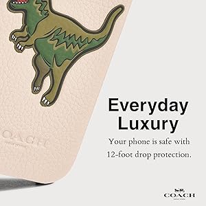 Coach Genuine Debossed Pebbled Leather Slim Wrap iPhone 16 Pro Case - Designer Phone Case - Ivory Rexy