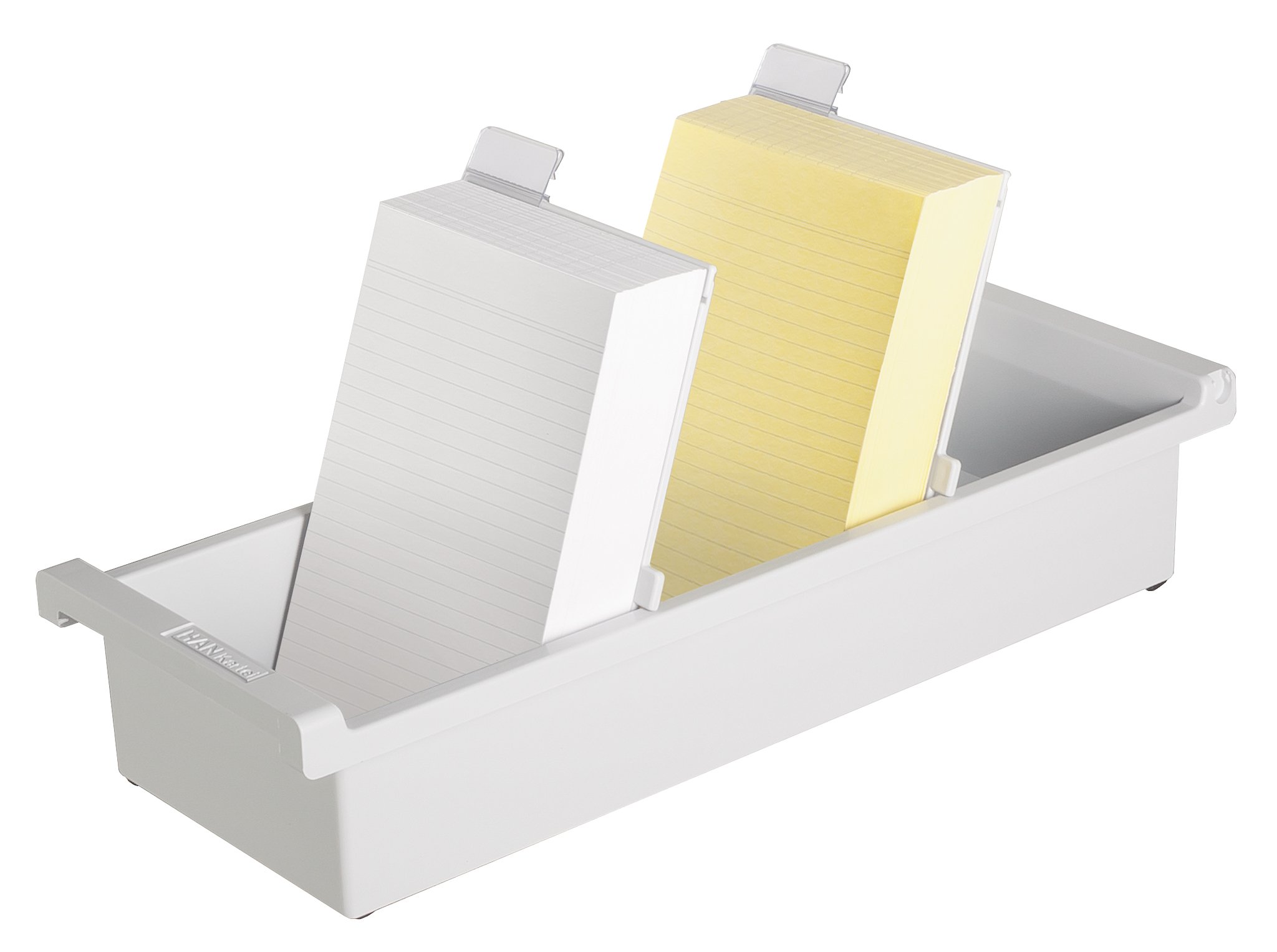 HAN 956-0-1-11 - Cajón para tarjetas, fabricado en poliestireno, capacidad para 1300 tarjetas aprox., A6 vertical, 128 x 65 x 347 mm, color gris