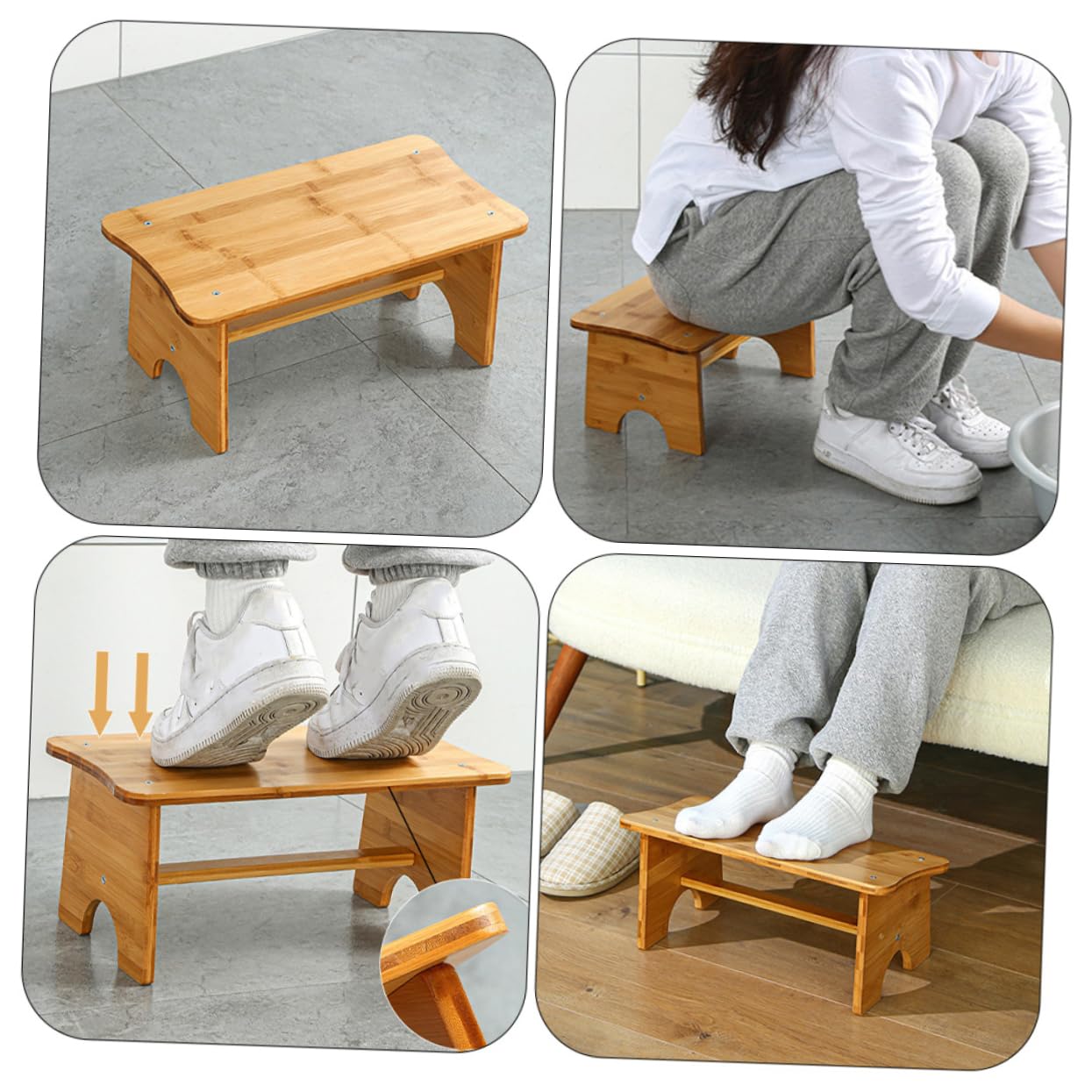 minkissy Toilet Foot Stool Bathroom Footstool Plastic Step Stool for Easy Access