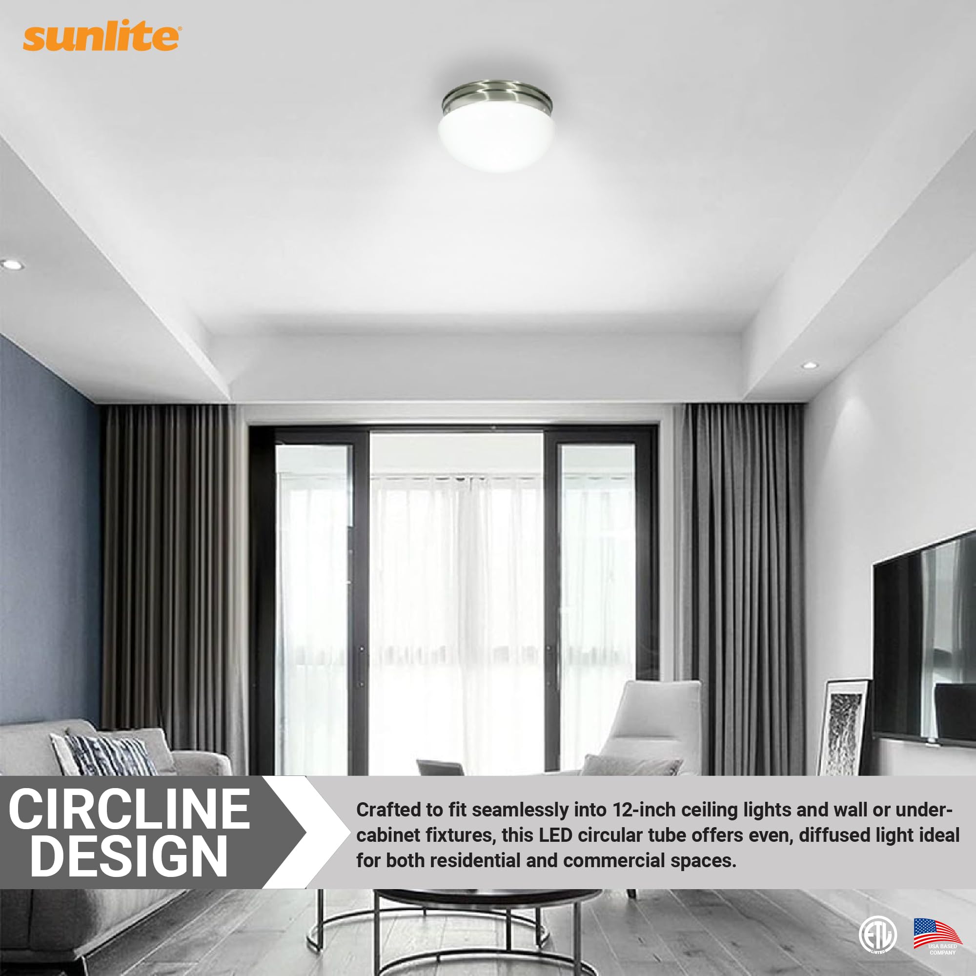 30cm球形シーリングライト Amazon.co.jp: Sunlite 12インチ T9 LEDサークライン電球、16W、120