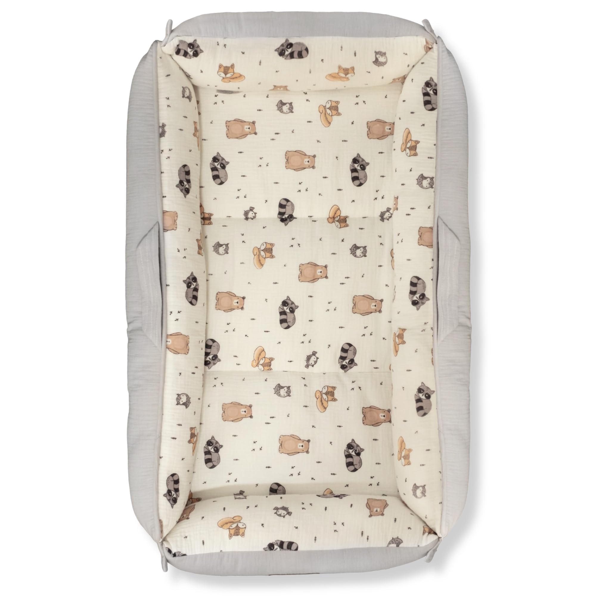 Bellochi Hush Baby Nest Cocoon - Tumbona para recién nacido con cierres magnéticos silenciosos para un descanso tranquilo, algodón hipoalergénico de alta calidad, tapete multifuncional para el tiempo