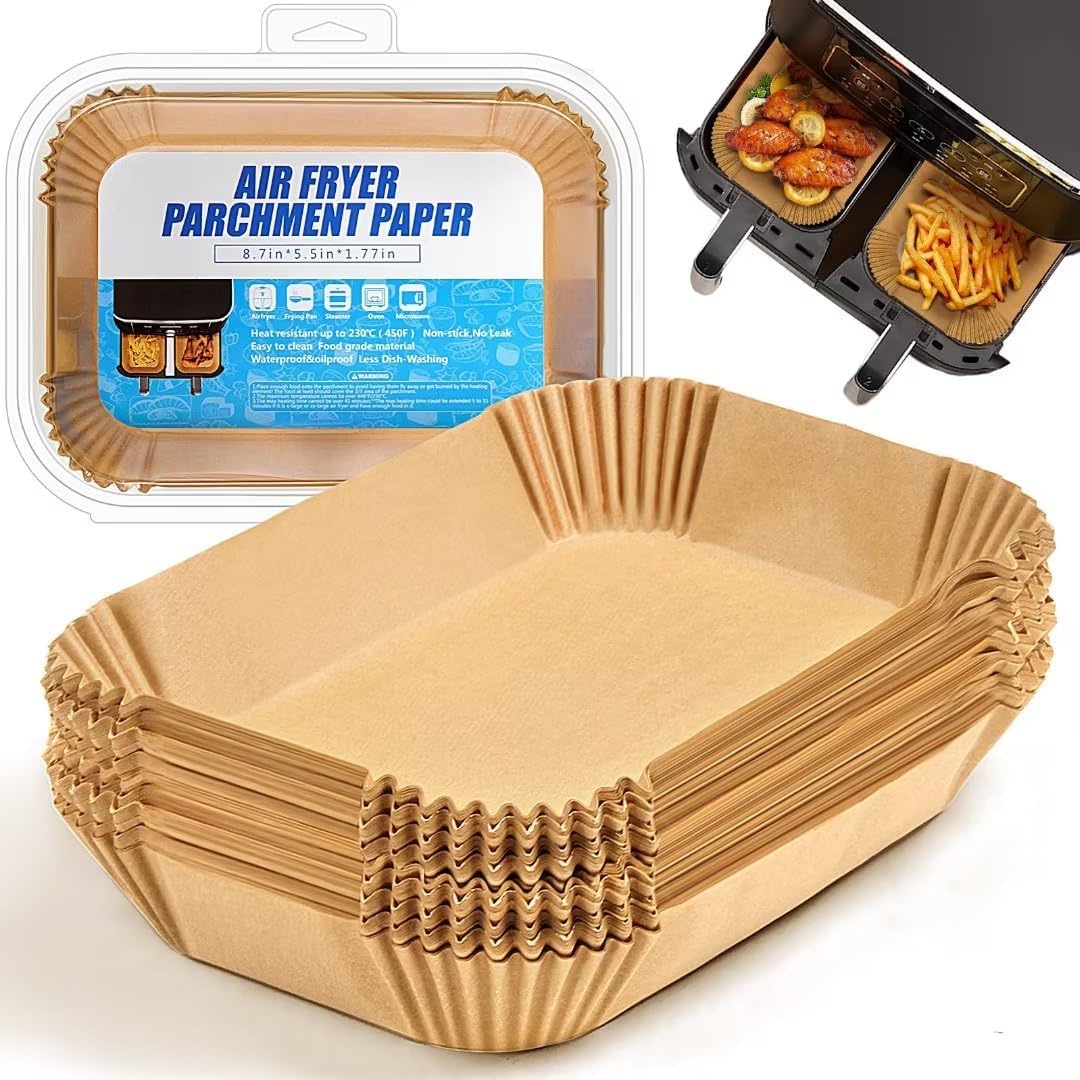 Air Fryer Liners Disposable for Ninja Airfryer: 125pcs 8.7×5.5″ Rectangle Parchment Paper for Air Fryer Dual Basket Ninja DZ201 DZ401 Foodi 8Qt and Above Air Fryer liner Accessories Air Fryer Liners Disposable for Ninja Airfryer: 125pcs 8.7×5.5″ Rectangle Parchment Paper for Air Fryer Dual Basket Ninja DZ201 DZ401 Foodi 8Qt and Above Air Fryer liner Accessories