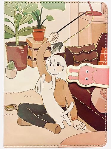 Diario kawaii, cuaderno de diario kawaii, diario estético para niñas, mujeres, funda de piel sintética suave, 5 x 7 pulgadas, 256 páginas, papel de