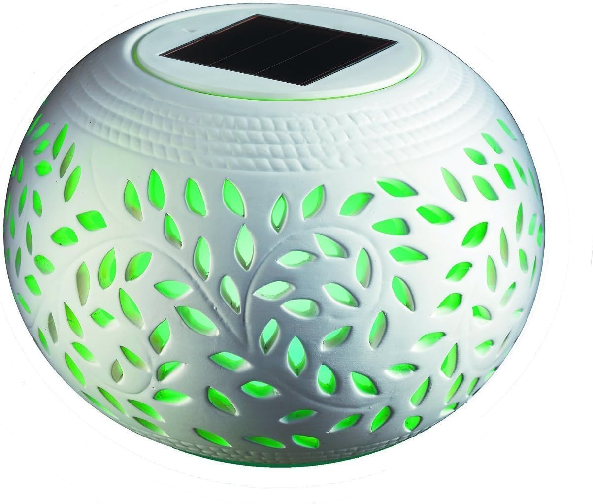 Ceramic Solar Table Light Lamp Decor with LED 6 Changing Colors