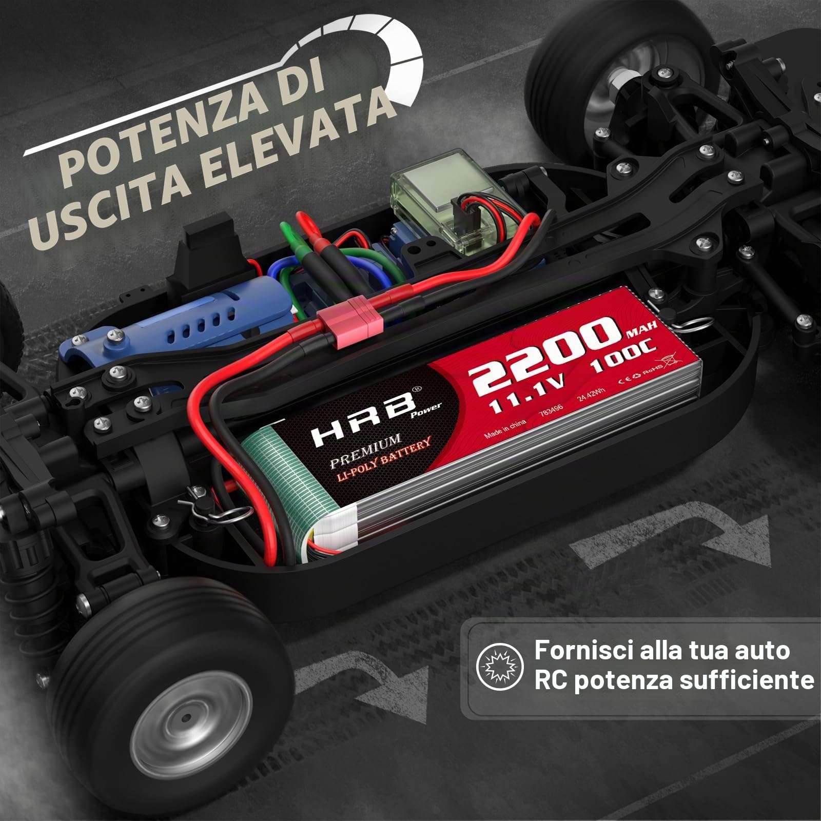 HRB 2PCS 11.1V 2200mAh 3S 100C Lipo batteria con spina Deans per RC auto barca camion Heli aereo Quadcopter elicottero multimotore Hobby fai da te parti