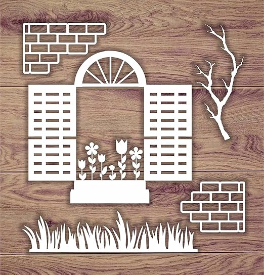 thecraftshop Craftreat Laser Cut Window Chipboard 5.56