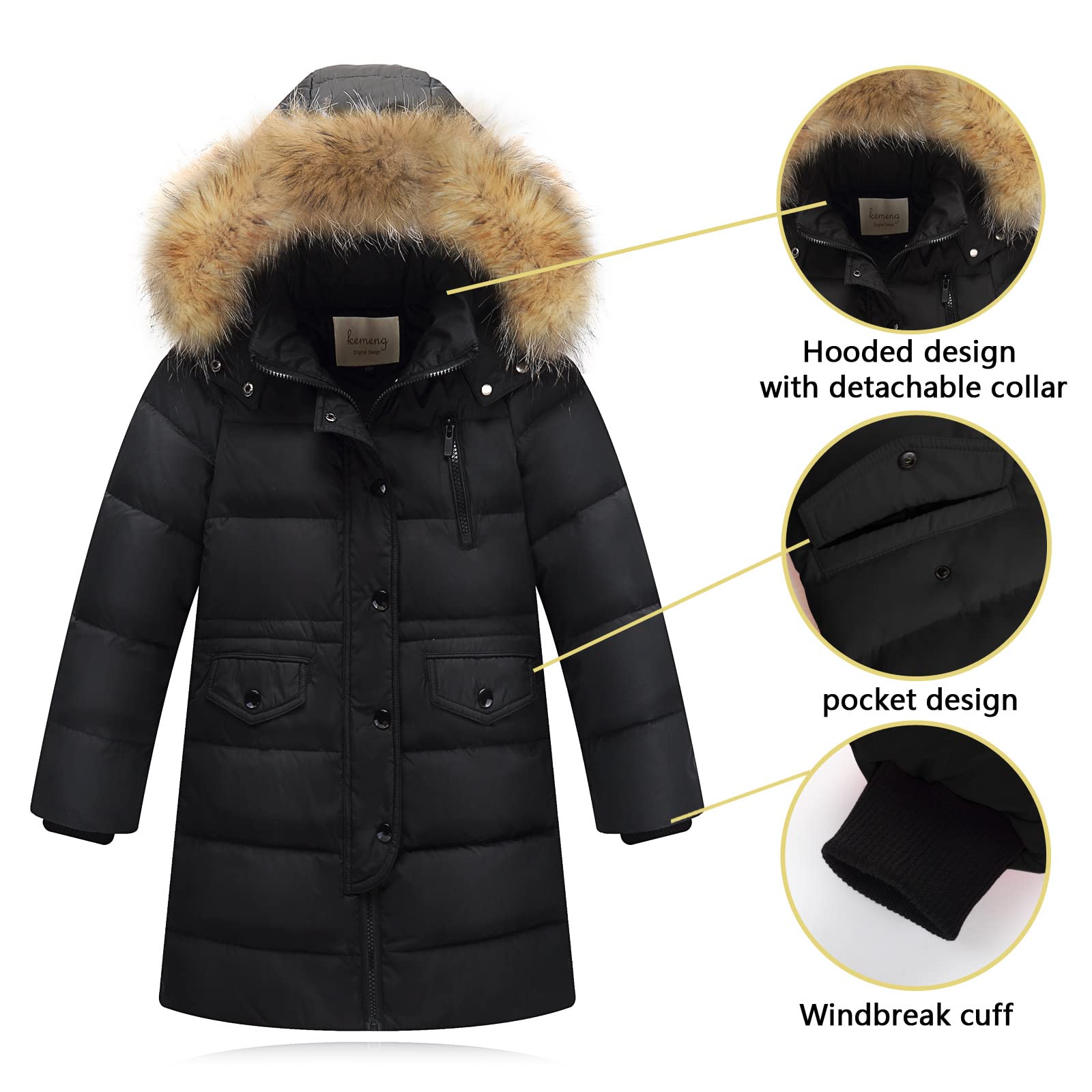 MEILONGER Garçons Filles hiver vestes doudounes enfants Ski vestes à capuche doudoune épais dchneesuit manteau coupe - vent et imperméable