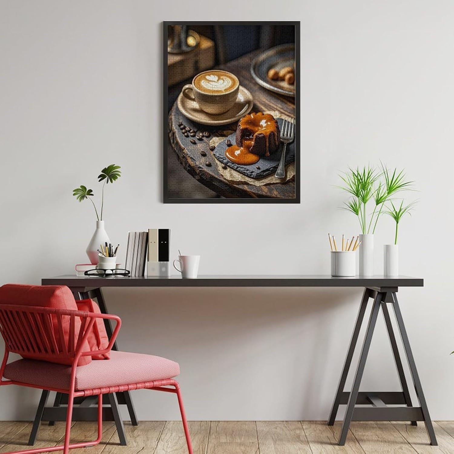 Scenic Coffee Hour 1000-Piece Wooden Jigsaw Puzzle, Pastry and Cup Artwork, Cozy Indoor Relaxation, Creative Family Fun