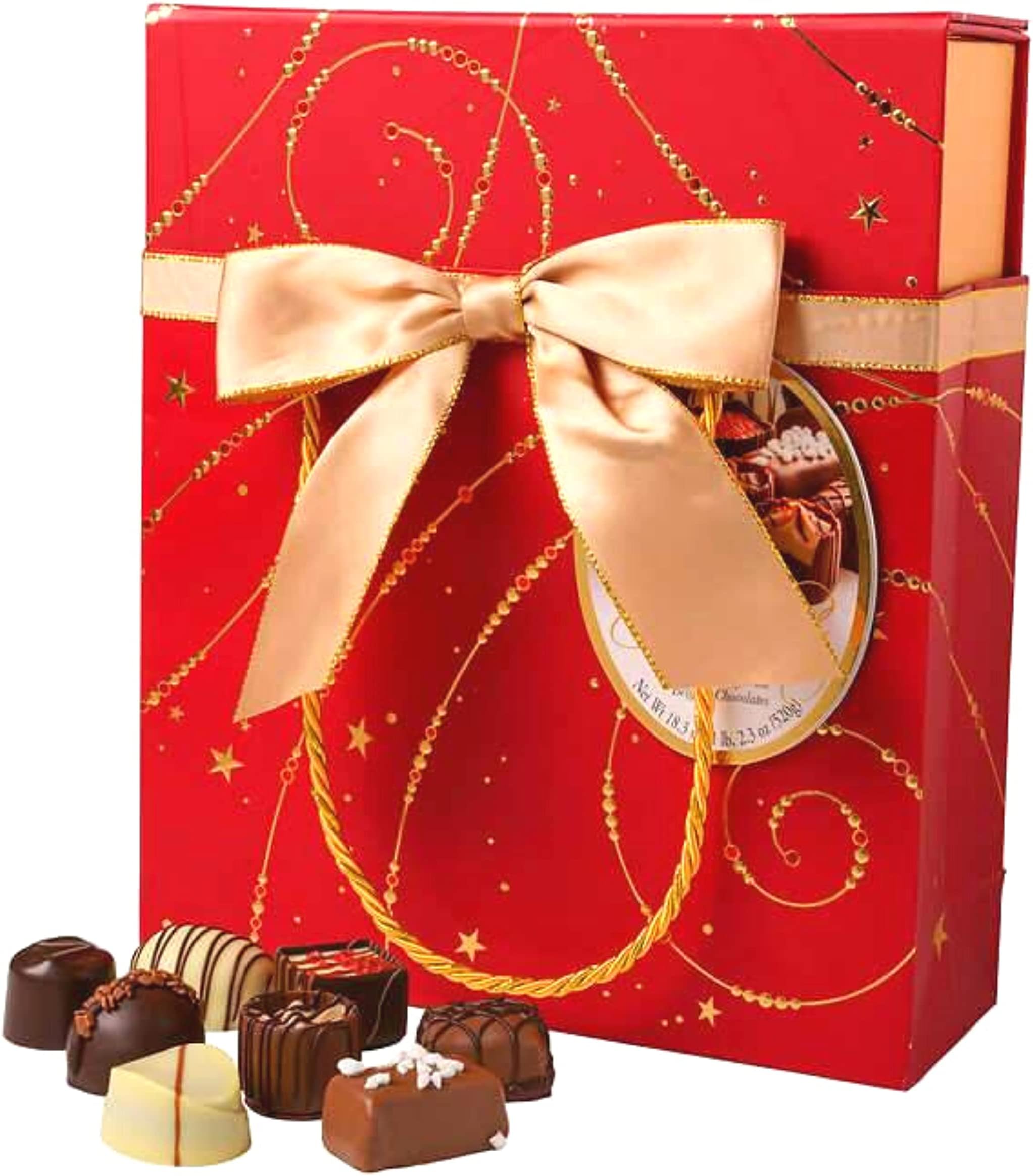 Collection of Fine Belgian Assorted Chocolates in Red Gift Box 18.3 oz (1 lb, 2.3 oz/520g )