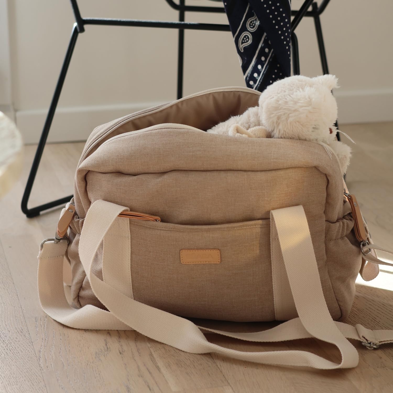 Béaba, Wickeltasche für Babys, Mehrere Fächer, 10 Taschen, Reißverschluss Trolley-Koffer, Schultergurt, Isotherm-Tasche