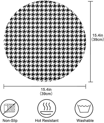 Miniatura 4 de Manteles individuales de pata de gallo con patrón de superficie para mesa de comedor, mantel individual protector de calor, mantel individual