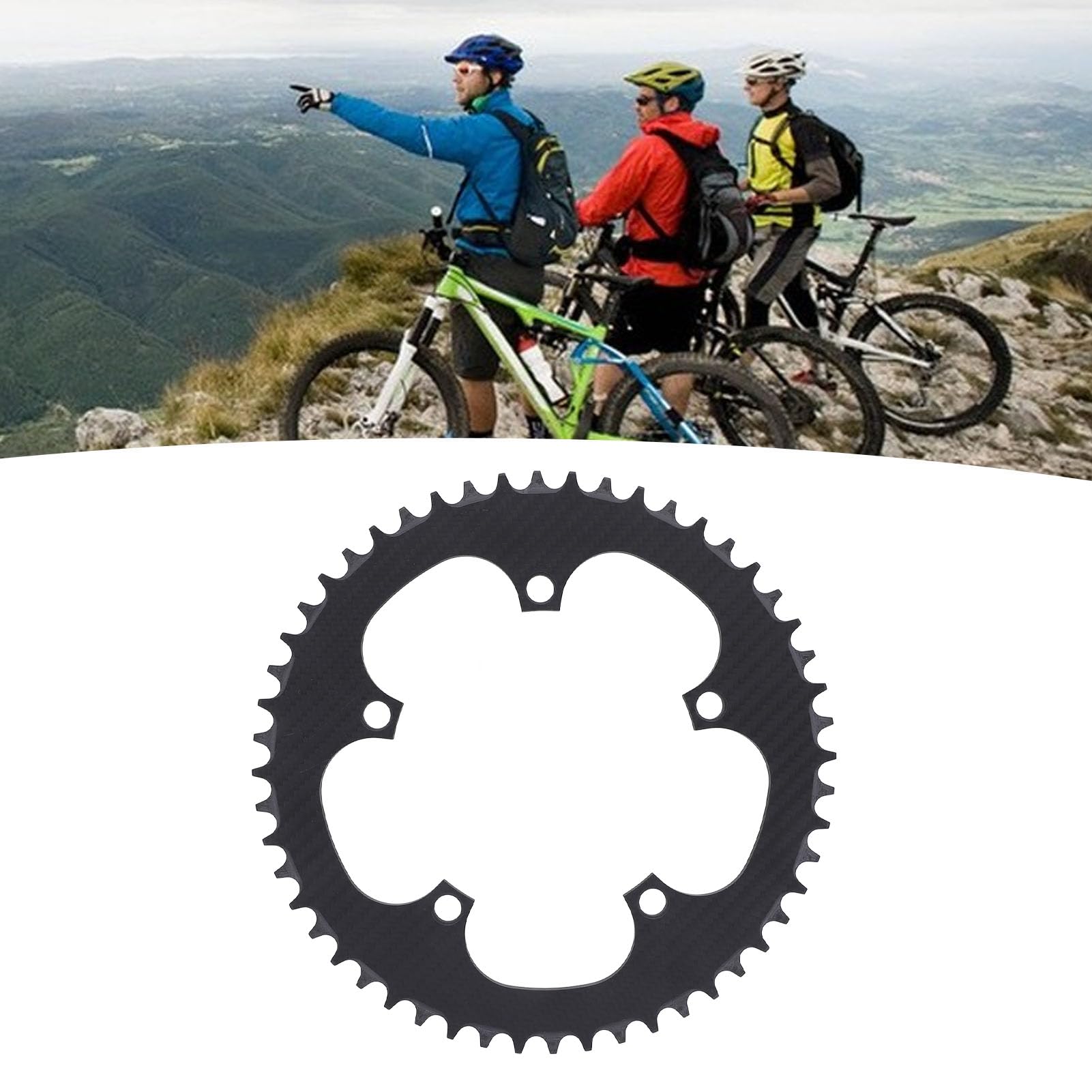 Amazon.co.jp: サイクルチェーンリング フルカーボンファイバー 130BCD