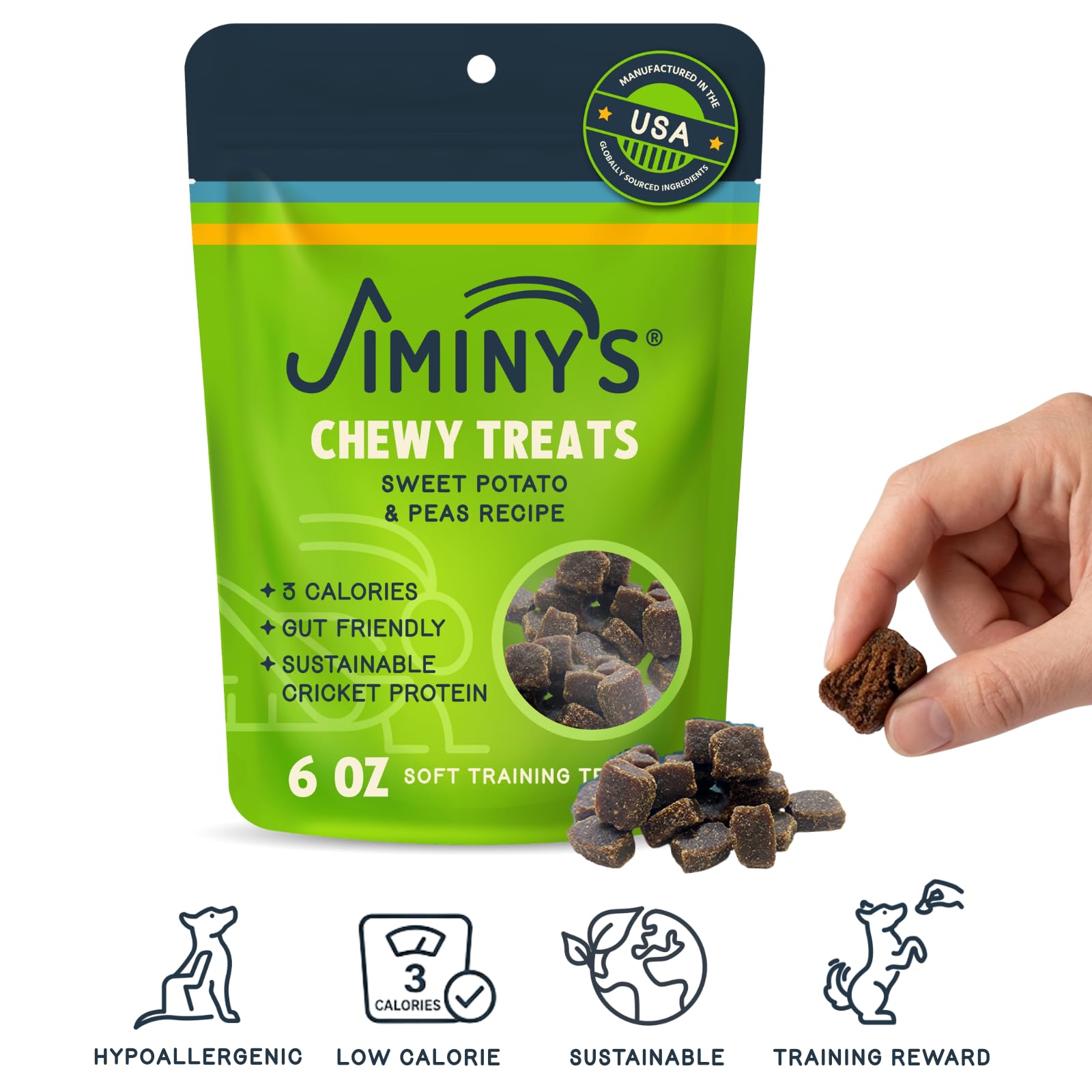 Amazon.com : Jiminy's Chewy Cricket Dog Training Treats, Low