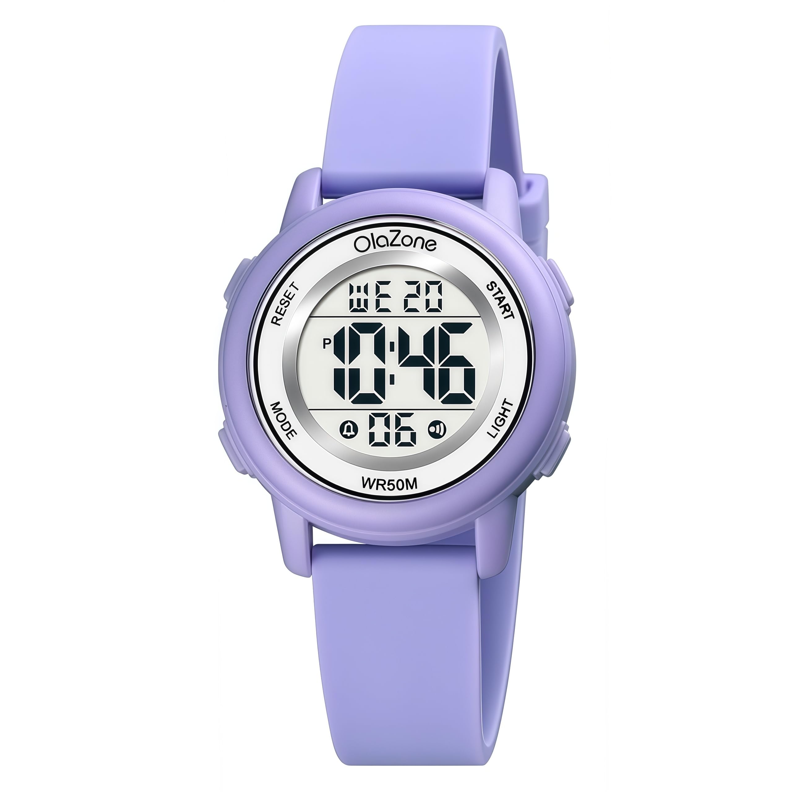 Kids Watch Girls Digital 7-Color Flashing Light Water Resistant 164FT Alarm for Age 7-12