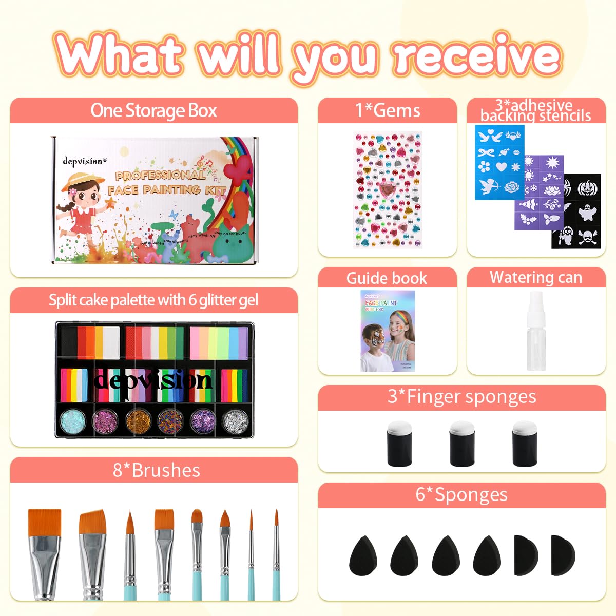 Pittura per il viso con glitter