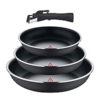 BERGNER, Set 4 pezzi padelle in alluminio pressato con manico staccabile e punto di calore