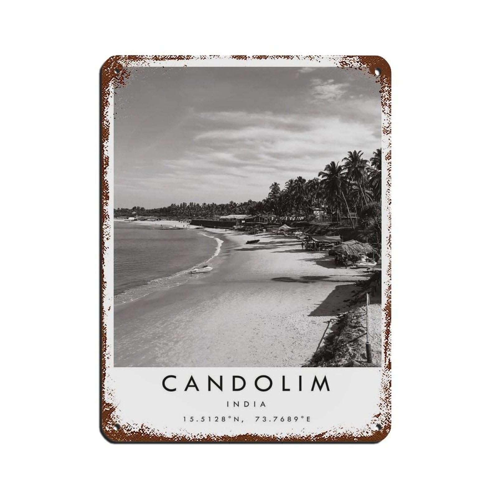 Candolim Travel, India Poster Retro Poster Metal Tin Sign Chic Art Retro Iron Painting Bar People Cave Cafe Family Garage Poster Wall Decoration 12x16inch(30x40cm)