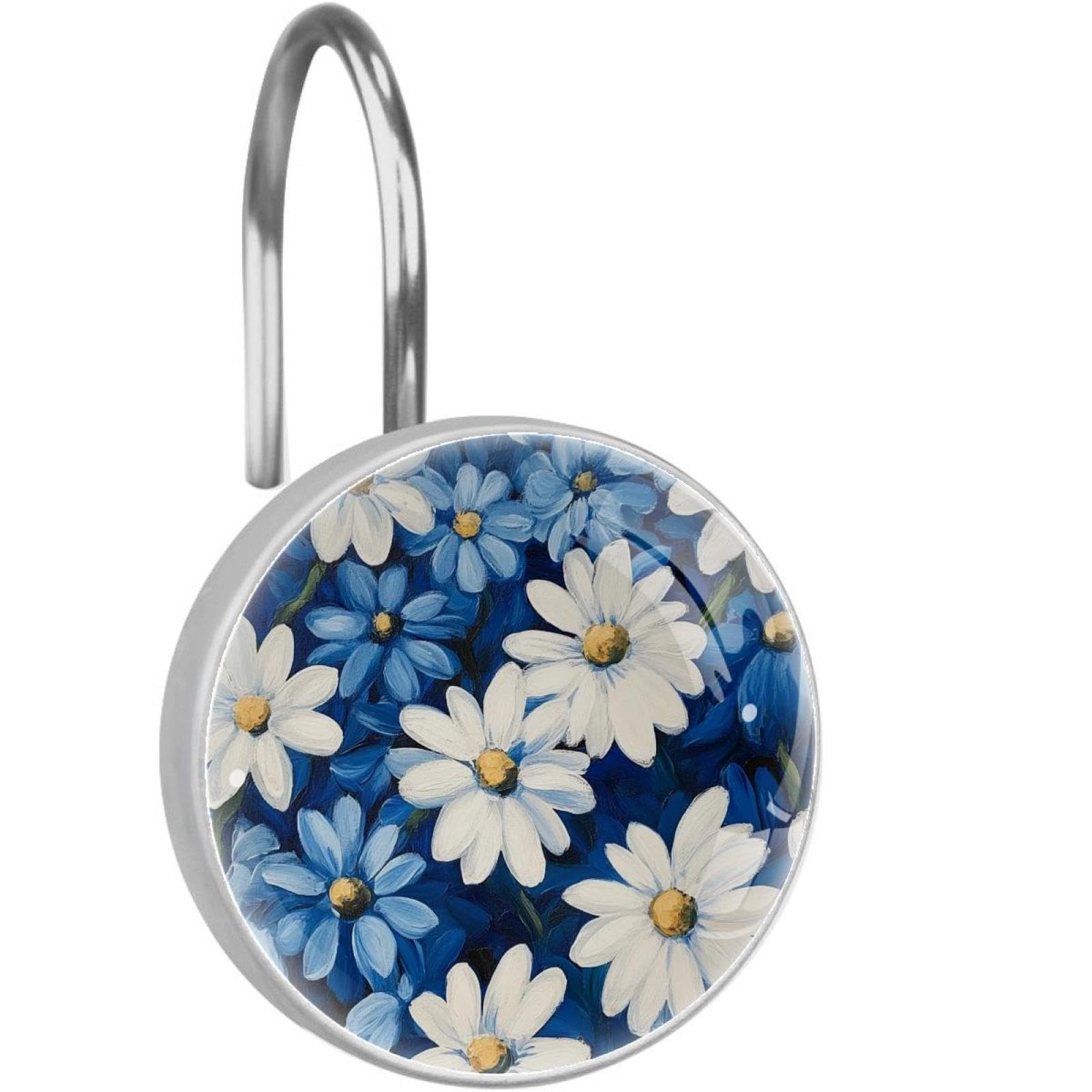 Crochets rideau de douche en verre haut de gamme anneaux de style floral
