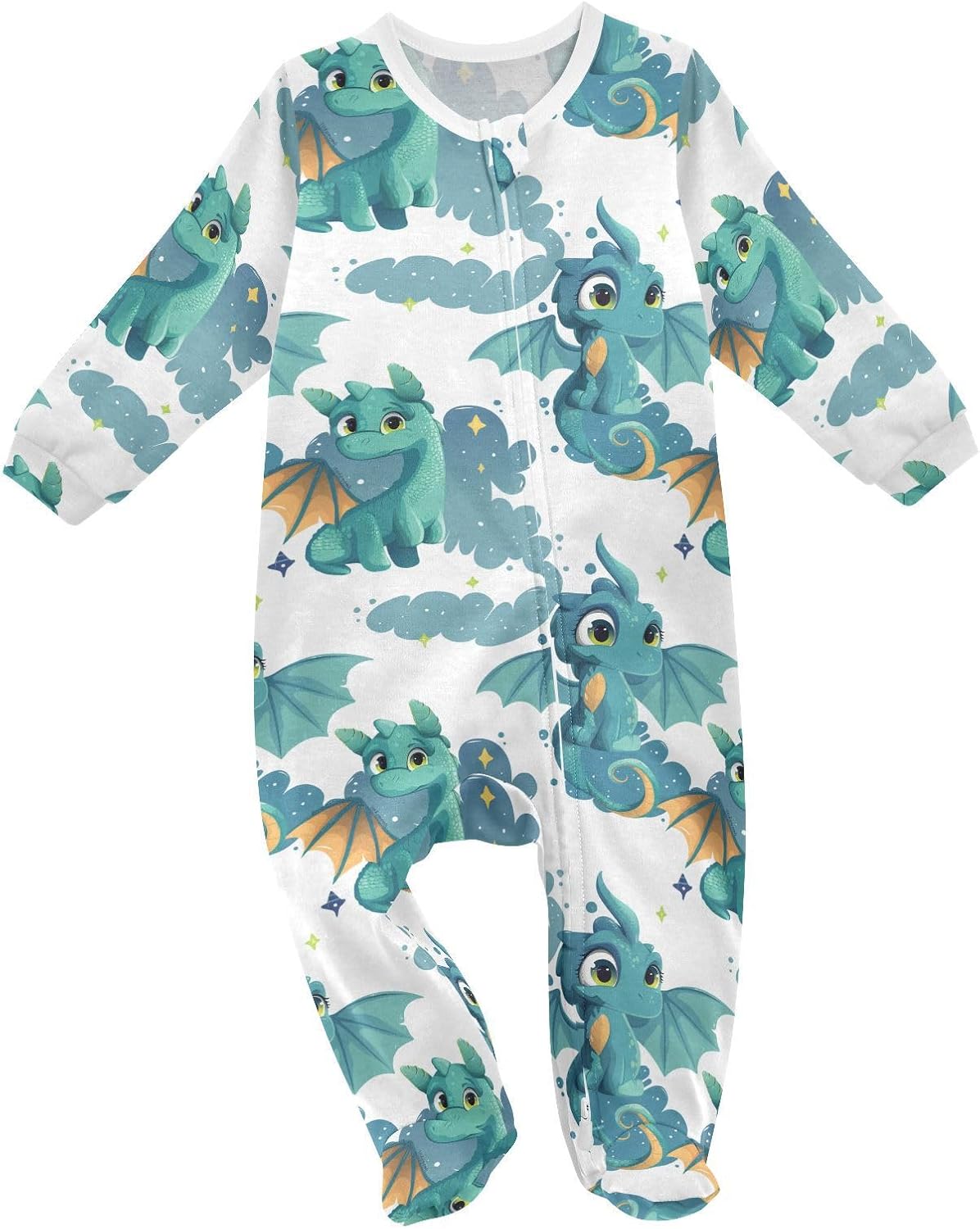 Baby Girl One Piece Footie, Infant Romper Sleeper Baby Boy Play Footed, 0-24 Months