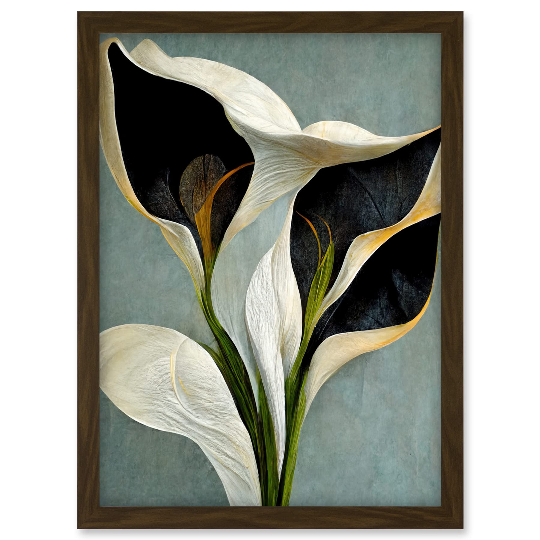 Doppelganger33 LTD White Calla Lily Flower Pistil Bouquet Elegant Artwork Framed A3 Wall Art Print