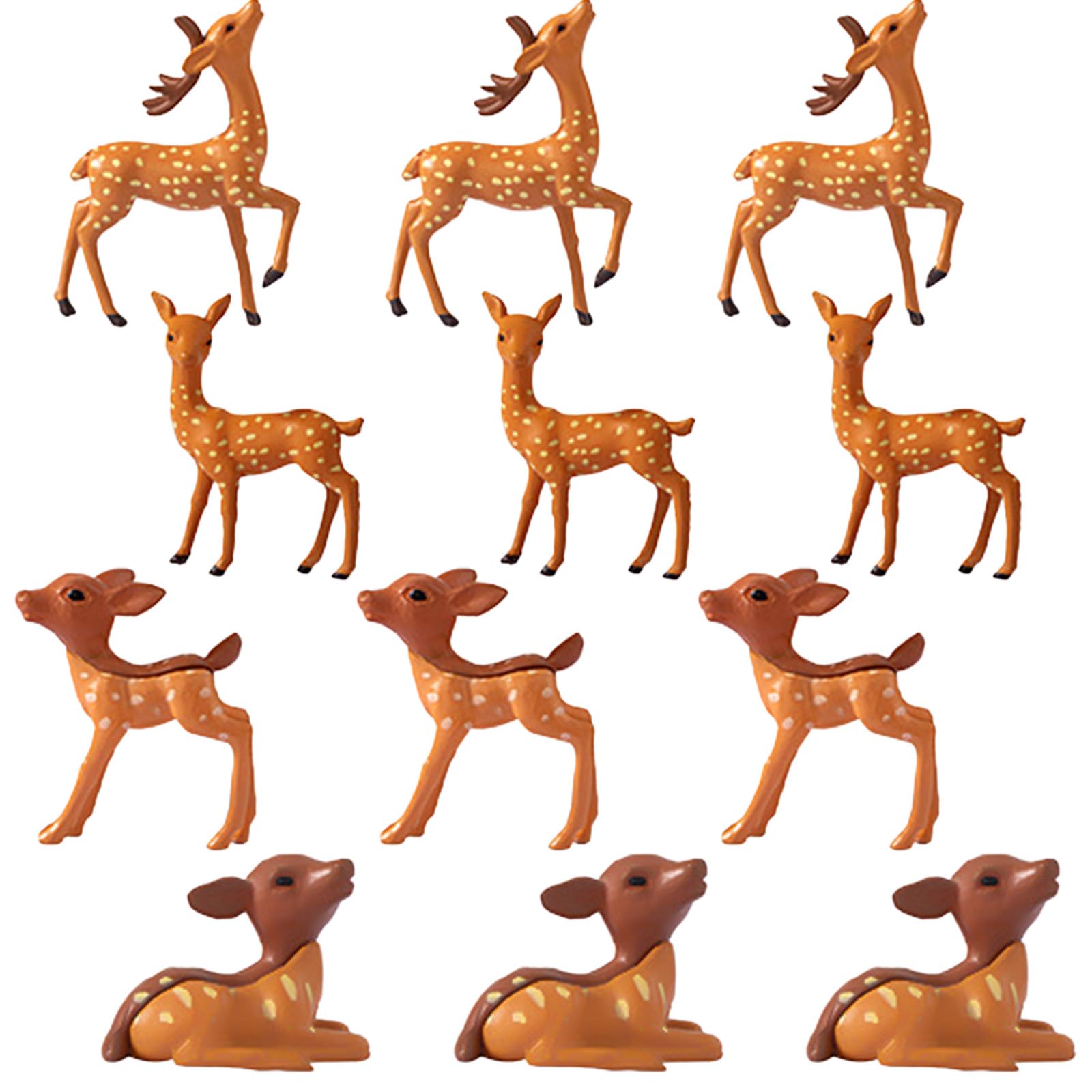 Ligynotu 12pcs Miniature Deer Figures Realistic Animal Toy Kids Party Favor
