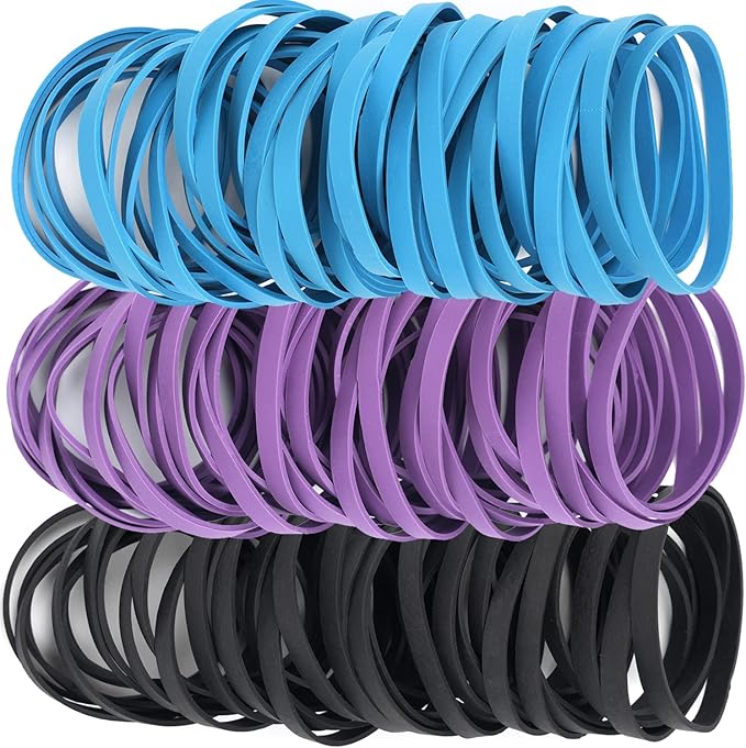 AMUU Rubber Bands Size 64 Rubber Band 3 Colors 120Pcs 64 purple blue