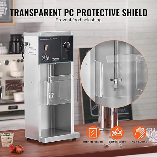 Miniatura 6 de VEVOR Máquina de mezcla de yogur congelado 400W, ajuste de velocidad continuo,Mezcladora de helado de batido de yogur 4200RPM