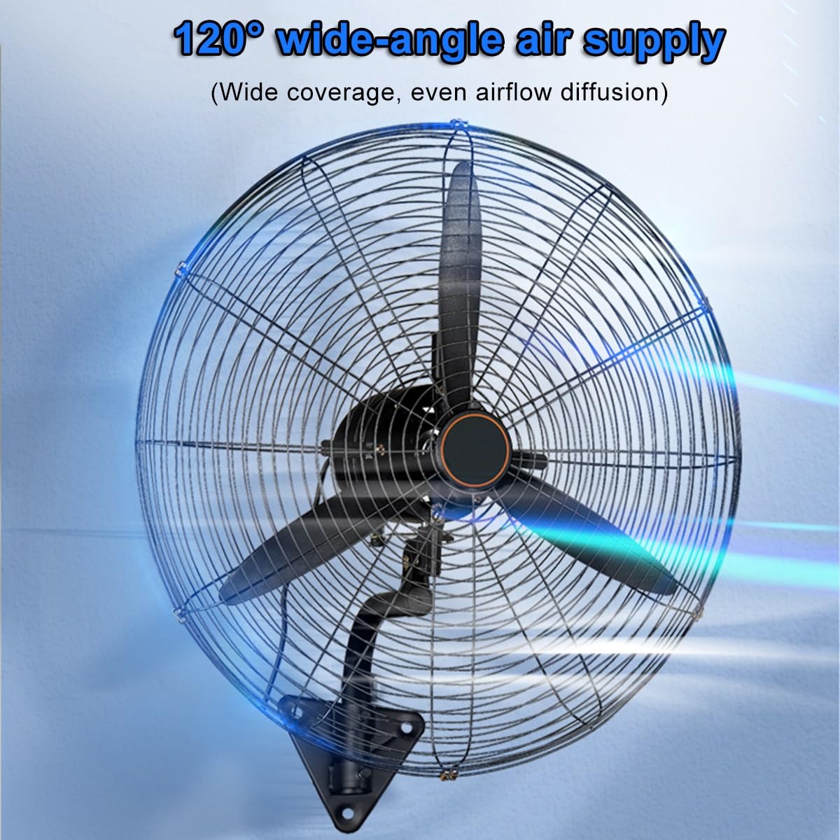 Ventilador De Pared De 500/650/750mm, Ventilador Industrial Con 4 Velocidades, Ventilador Servicio Pesado Orientable Y Oscilante Para Almacén De Taller De Fábrica(500MM)