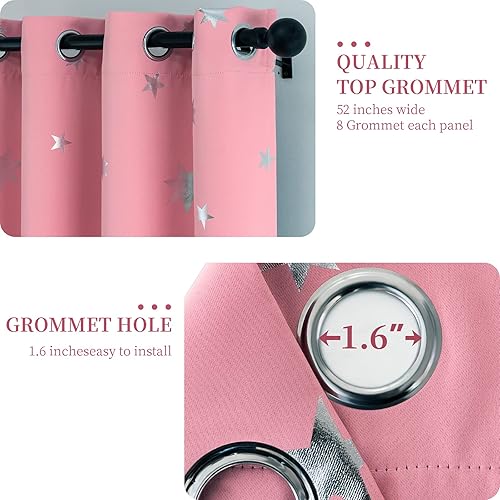 Miniatura 2 de Anjee - Cortinas opacas estampadas, Rosado