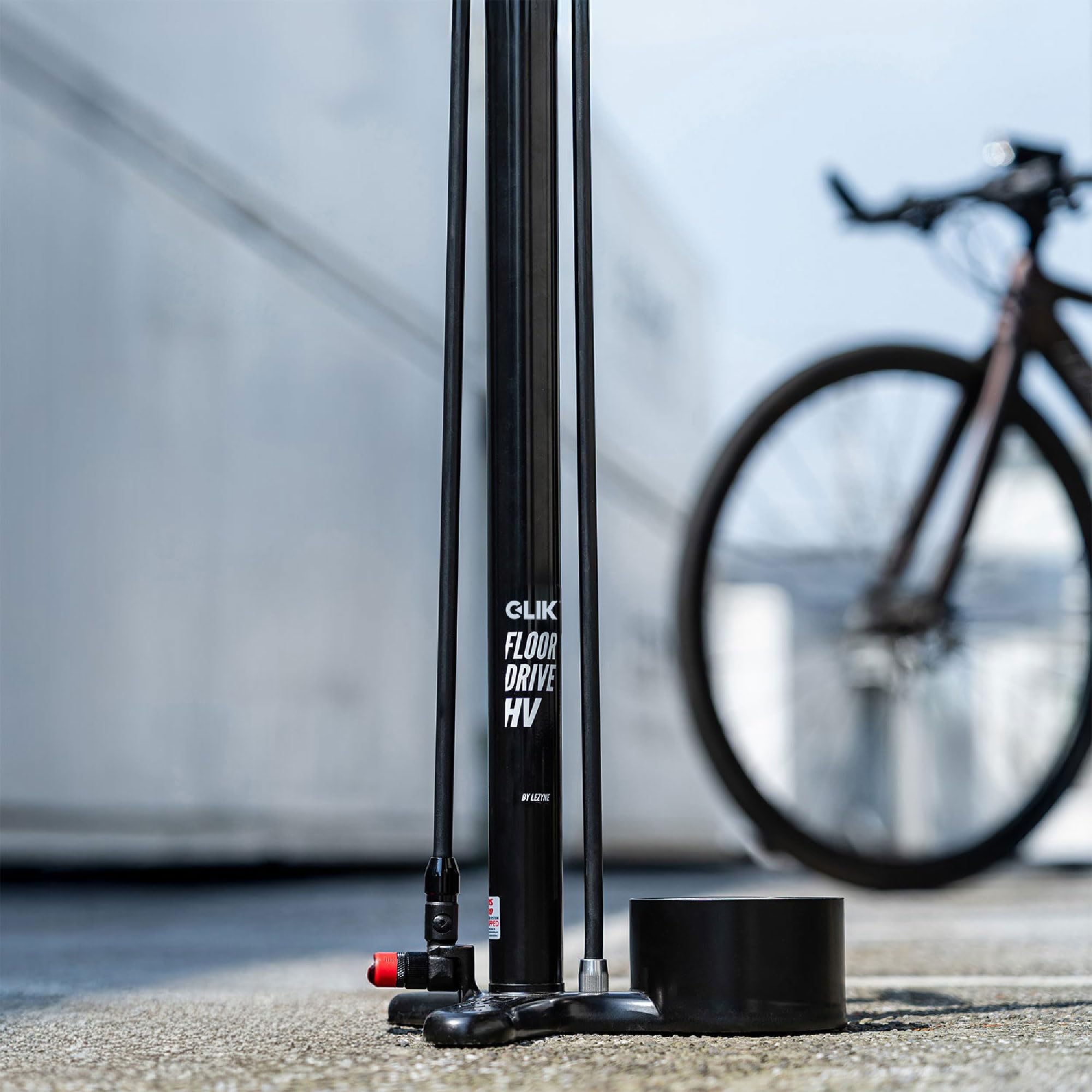 LEZYNE Pompa per bicicletta ad azionamento da terra CLIK - Pompa da pavimento professionale di alta qualità con Chuck ABS Pro Clik per bici da strada, MTB e ghiaia, struttura in acciaio e alluminio