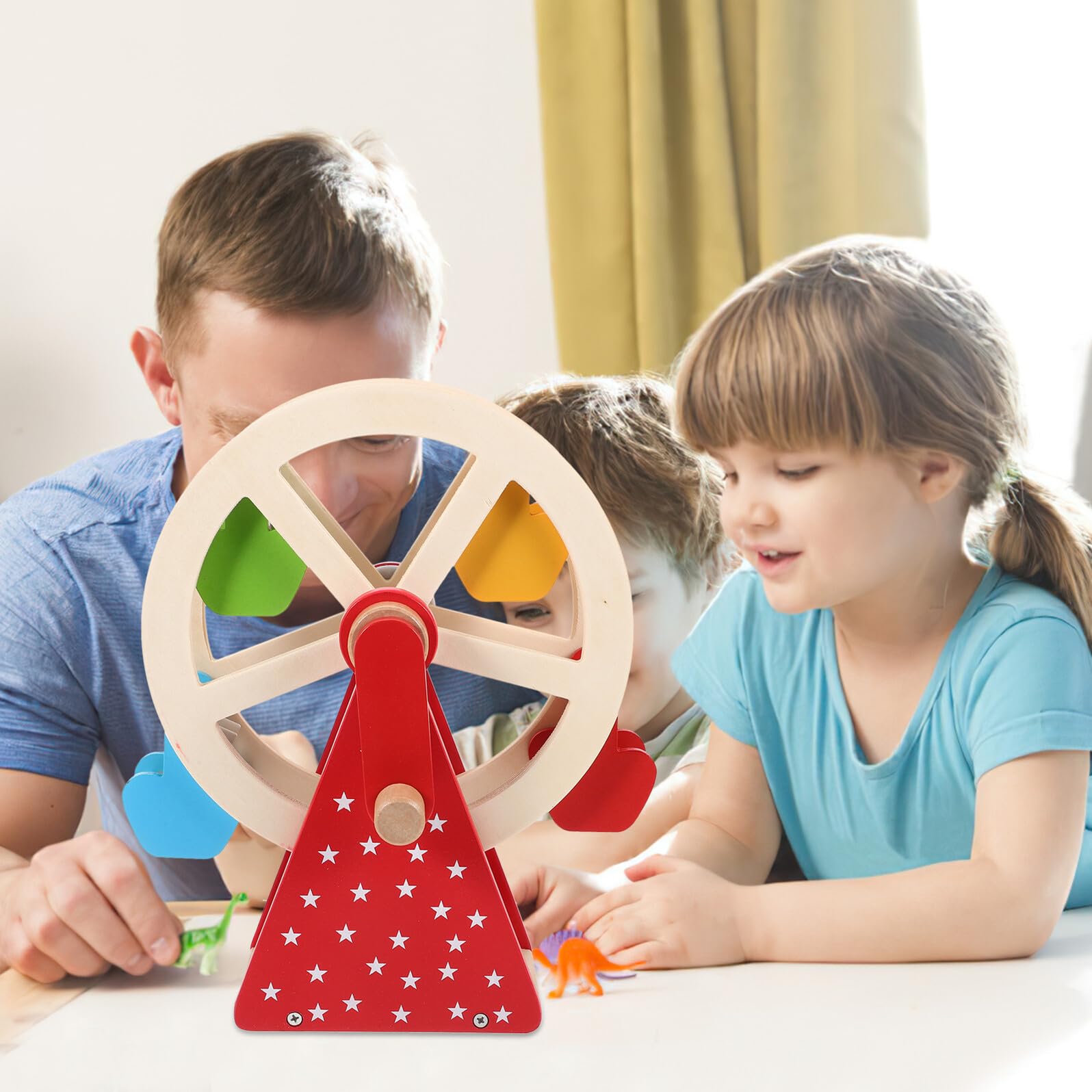 Giocattolo in Legno Rotante per Bambini, Gioco Educativo Interattivo | Design Cartone Animato Carino, Stile Delicato e Curioso, per Ragazzi e Ragazze, Gioco Genitore-Figlio