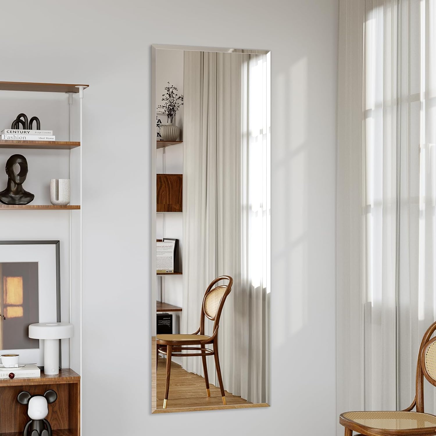 Wall Mirror Full Length, 56X16 Full Length Hanging,Beveled Mirror Frameless，Bedroom, Wardrobe, Door (56 * 16 Inch) - Image 5